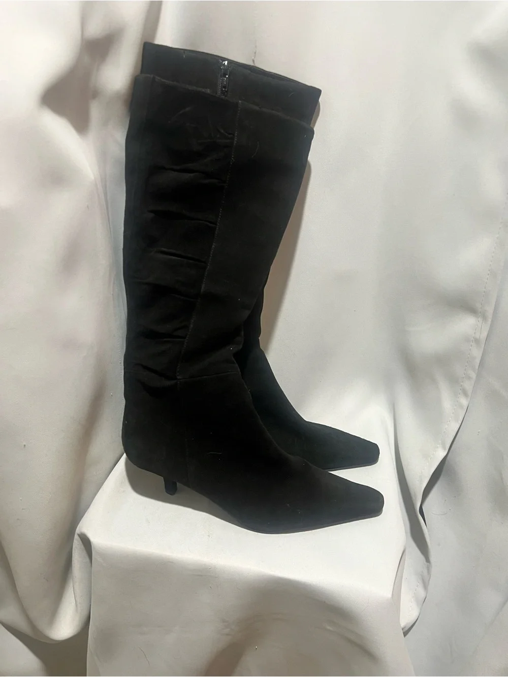Bandolino Bodarwin Black Suede Leather Knee High Slouch Boots Women’s 7.5M